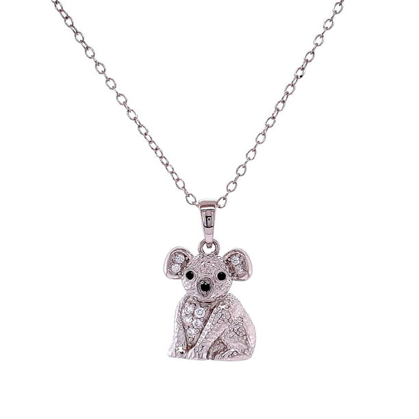 Little Koala Teddy Bear Pink Heart  Pendant Necklace 18" Chain Fast Shipping